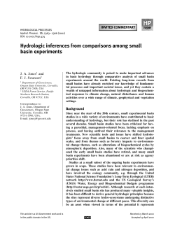 Hydrologic inferences from comparisons among small basin