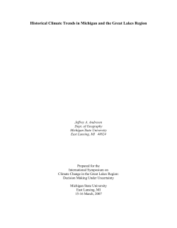 Historical Climate Trends in Michigan and the Great Lakes Region