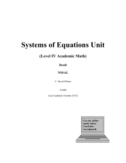 Systems of Equations