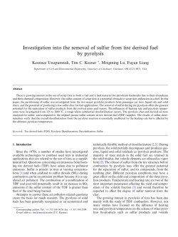 Investigation into the removal of sulfur from tire derived