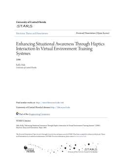 Enhancing Situational Awareness Through Haptics
