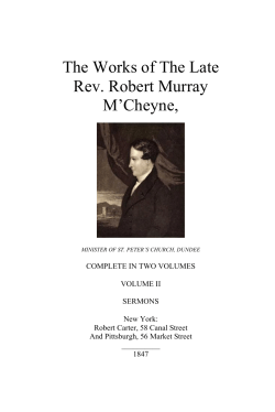 The Works of the Late Rev Robert Murray M`cheyne Vol 2