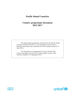 Pacific Island Countries Country programme document 2013-2017
