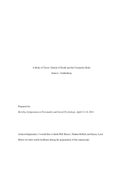 A Body of Terror: Denial of Death and the Creaturely Body Jamie L