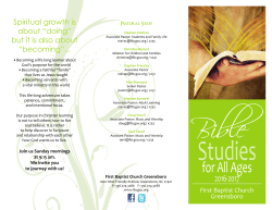 Bible Study Information Brochure - First Baptist Church Greensboro