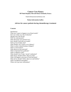Advice for cancer patients having chemotherapy treatment