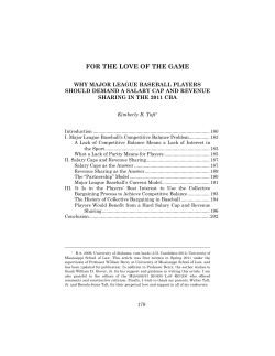 FOR LOVE OF THE GAME - Mississippi Sports Law Review