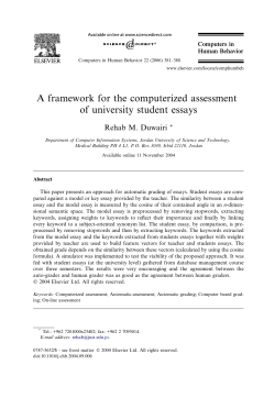 A framework for the computerized assessment of university student