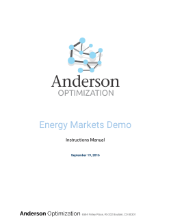 Energy Markets Demo - Anderson Optimization
