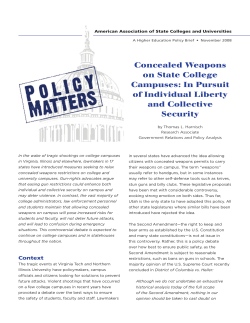 Concealed Weapons on State College Campuses: In