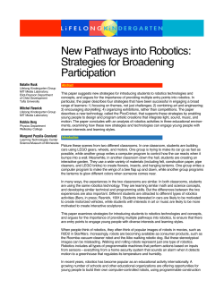 New Pathways into Robotics: Strategies for - Media Lab Login