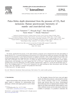 Paleo-Moho depth determined from the pressure of CO2 fluid