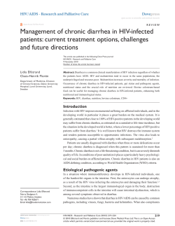 Management of chronic diarrhea in HIV
