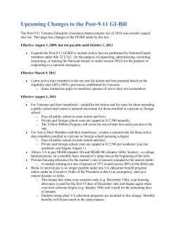 Upcoming Changes to the Post-9-11 GI-Bill