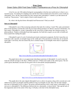 Fluorescence as a Proxy for Chlorophyll