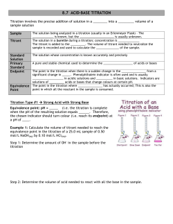 8.7 ACID-BASE TITRATION