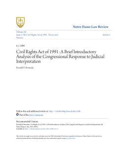 Civil Rights Act of 1991: A Brief Introductory Analysis of the