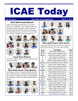 Mock Math Counts Winners Count Down Winners Mock Math