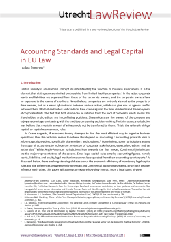Accounting Standards and Legal Capital in EU Law