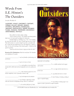 Words From SE Hinton`s The Outsiders
