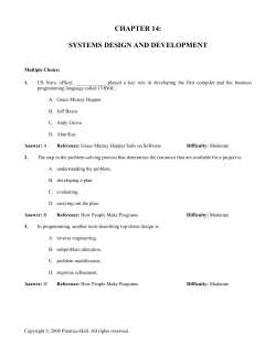 Chapter 14: Systems Design and Development