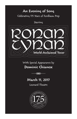 An Evening of Song Dominic Chianese March 11, 2017