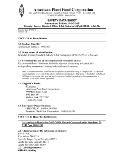S-Sul Sprayable Ammonium Sulfate SDS