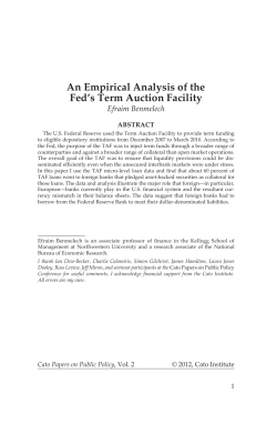 An Empirical Analysis of the Fed`s Term Auction Facility