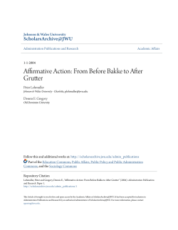 From Before Bakke to After Grutter