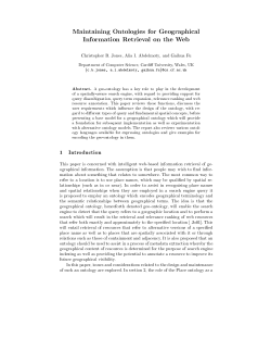 Maintaining Ontologies for Geographical