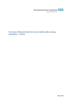 Provision of Mental Health Services for Adults with Learning
