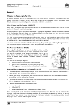 Chapter 13-15 - Christadelphian Bible Mission