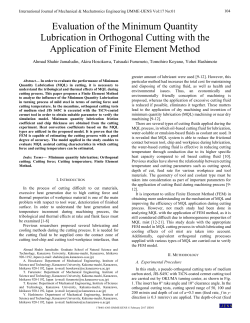 Evaluation of the Minimum Quantity Lubrication in Orthogonal