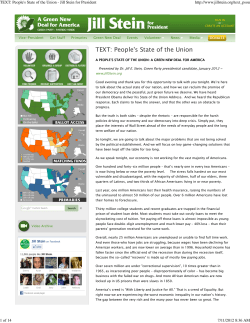 TEXT: People`s State of the Union