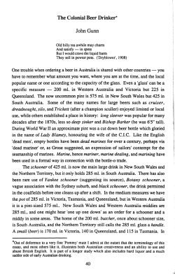 The Colonial Beer Drinker - Sydney Open Journals online