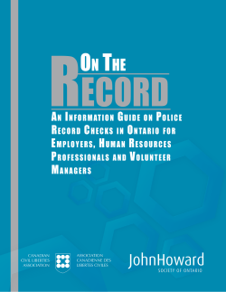 On the Record - John Howard Society of Ontario