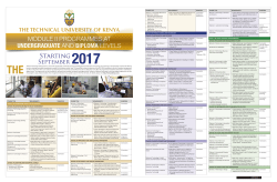 September 2017 Module II Intake - The Technical University of Kenya