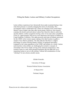 Filling the Ranks: Latinos and Military Combat Occupations