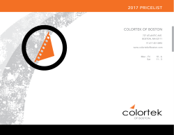 Price List 2017 - Colortek of Boston