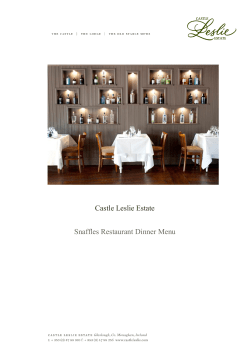 Snaffles Restaurant Dinner Menu