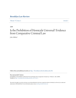 Is the Prohibition of Homicide Universal? Evidence