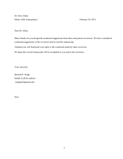 1 Dr. Steve Ghan Editor, JGR-Atmospheres February 20, 2012 Dear