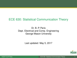 ECE 630: Statistical Communication Theory