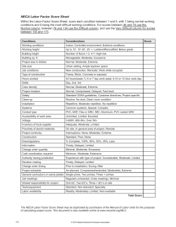 NECA Labor Factor Score Sheet - National Electrical Contractors