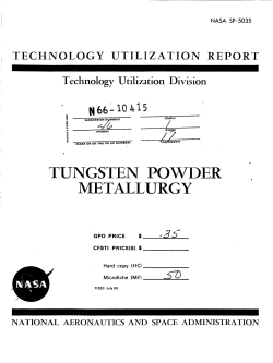 TUNGSTEN POWDER METALLURGY