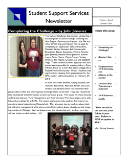 Summer I 2014 newsletter - Robert Morris University