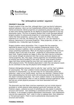 The `philosophical zombies` argument