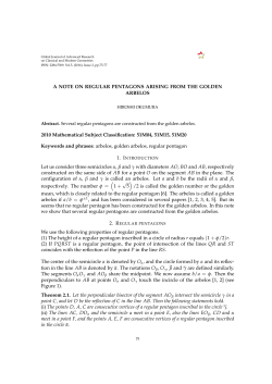 a note on regular pentagons arising from the golden arbelos hiroshi
