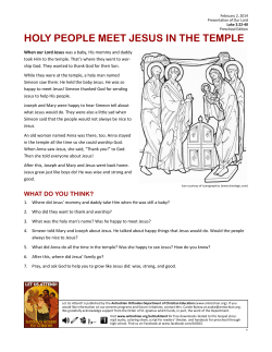 HOLY PEOPLE MEET JESUS IN THE TEMPLE