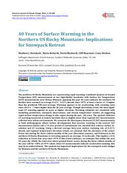 40 Years of Surface Warming in the Northern US Rocky Mountains
